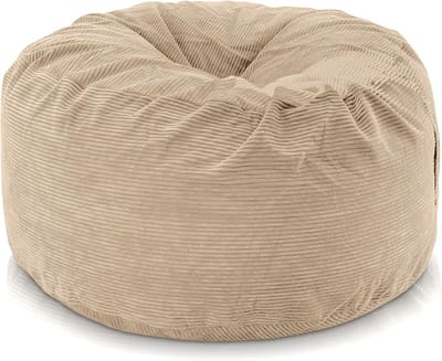 Enorme zitzak - Vloerkussen groot - Ontspannen thuis - Luxe corduroy fluweel - 150 cm diameter - Beige