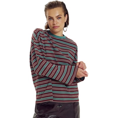 Harper & Yve T-shirt Tommy Ls Aw6p613 455 Teal Blue Stripe Dames Maat - L
