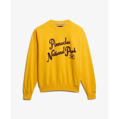 Superdry Lo-fi Outdoor Sweatshirt met Losse Pasvorm Gold Grootte: 42