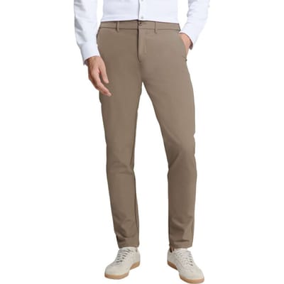 NO-EXCESS bruine heren broek   Slim Fit   Steekzakken   Knoop- en ritssluiting   Duurzaam   Regular waist Bruin M/32