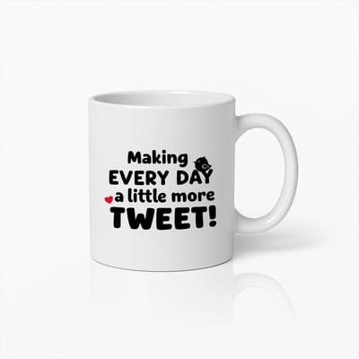 Grappige Koffiemok 330ml – "Making Every Day a Little More Tweet" – Leuk Cadeau voor Vogelliefhebbers, Vrienden & Familie