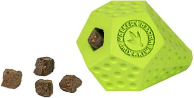 kiwi walker diaball mini let's play - groen TPR - hondenspeelgoed - 7.5 x 8.5 cm - sterk - drijvend - stuiterend - voorzien van snackholes