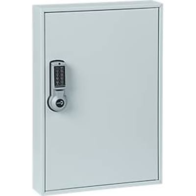 Sleutelkast ELO, met 30 haken, met beveiligde haken, elektrisch slot incl. 9 V blokbatterij, lichtgrijs RAL 7035