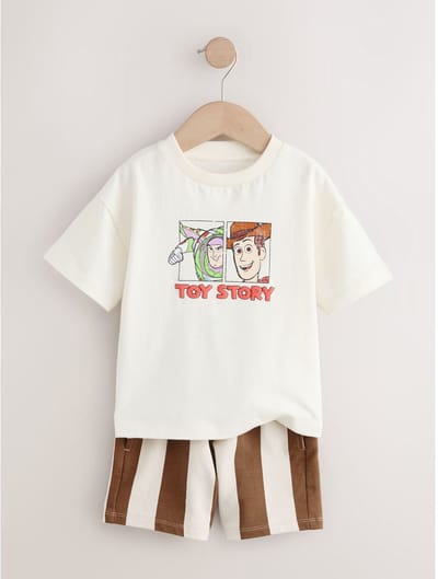 Next - Jongens - Toy Story T-shirt en korte broek set - Crème