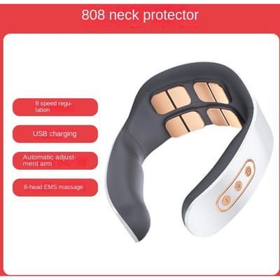 Cervicale Massager 2-kops Nekbeschermer Multifunctionele Huishoudelijke Puls Hot Compress Intelligente Elektrische Nekmassager gray
