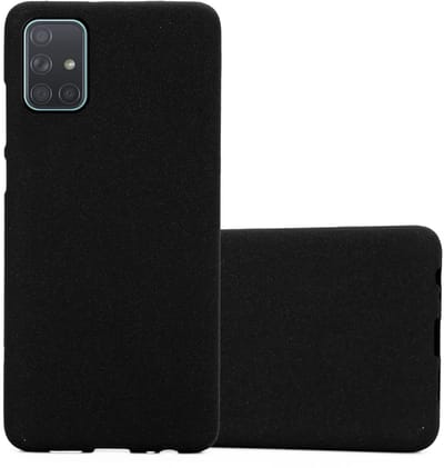 Cadorabo Hoesje geschikt voor Samsung Galaxy A71 4G in FROST ZWART - Beschermhoes gemaakt van flexibel TPU silicone Case Cover