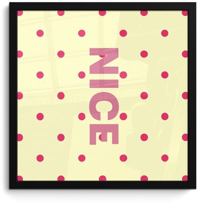 Poster in lijst - Fotolijst 40x40 cm - Posters - Nice - Stippen - Roze - Geel - Posterlijst zwart - Decoratie - Wanddecoratie woonkamer - Muurdecoratie slaapkamer
