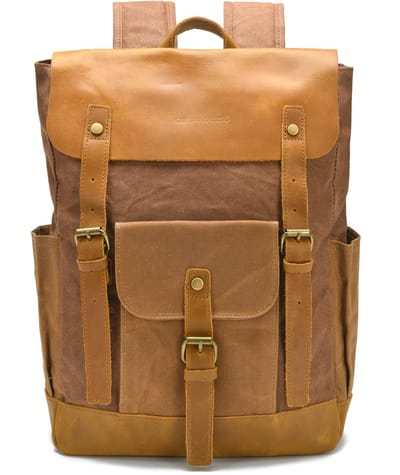 DE LAMASSU® Laptop Rugzak 15,6 Inch – Canvas Rugtas met Laptopvak – Waterafstotende Backpack – Rugzak voor Werk, School en Reizen – Unisex