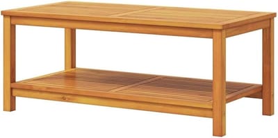 Bijzettafel Hout - Tuintafel Koffietafel - Buiten Zetten - Massief Acaciahout - 110 x 55 x 45 cm - Bruin