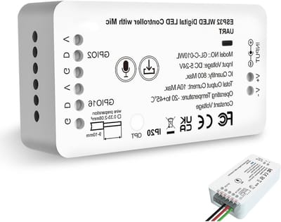 Veelzijdige WLED Controller voor Adresbare LED Strips - Ondersteunt NeoPixel, SPI en Microfoonfunctie