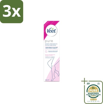 3 x Veet - Minima - Ontharingscrème - Normale Huid - 200ml - Grootverpakking - Ontharen - Ontharingscrème - Huid Verzorging - Haartjes Ontharen - Huid Zachtheid
