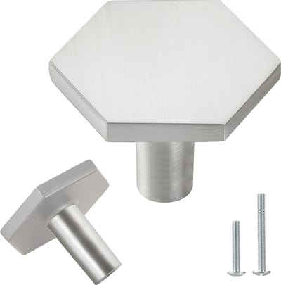 Goodivery ® Mooie en Unieke Zeshoekige Meubelknoppen voor Moderne Interieurstijlen 8 stuks mat zilver
