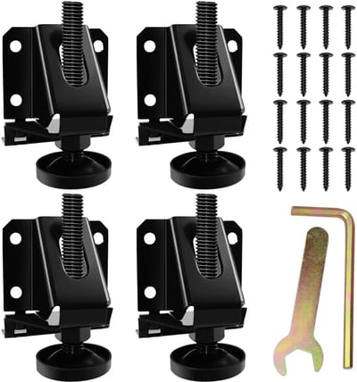 Dailygoods- Nivelleringspoten Heavy Duty - Meubelverhoger - Meubelpoten Set van 4 - Verstelbare Hoogte - Gecoat Staal - Totale Gewichtsbelasting 400 kg