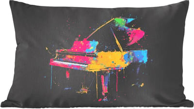 Sierkussens - Kussentjes Woonkamer - 60x40 cm - Piano - Kleurrijk - Verf - Modern