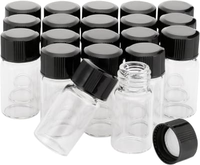 Set van 20 Transparante Lege Glazen Flessen van 3ml met Dop - Ideaal voor Laboratorium, DIY en Opslag