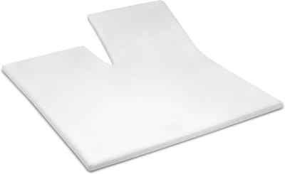 YOON hoeslaken katoensatijn enkele split wit - 140x210 cm - GOTS gecertificeerd 100% katoensatijn