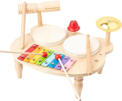 Houten Percussie Instrument - Muziek Speelgoed - Kinderen Ontdekken Muziek - Multifunctioneel Ontwerp - 36 x 27 x 5.5 cm