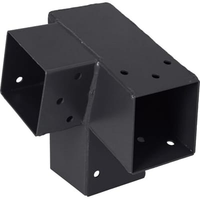 Suki Hoekverbinder - 75 Graden - 3 Aansluitingen - Verzinkt Staal - Antraciet - 71x71mm - Type D