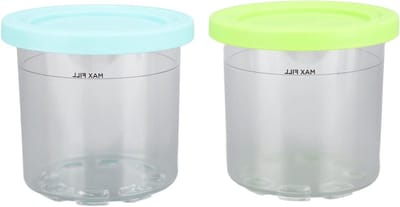 IJspinten Bekers - IJscontainer Opslagpot - Desserts Maken - BPA-vrij Materiaal - 600 ml - Blauw en Groen