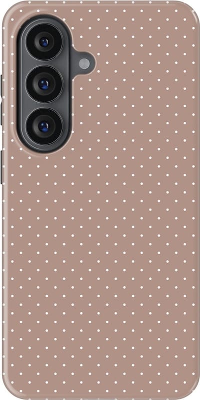 Micro Dots Tough Hoesje Samsung Galaxy S26 | Geschikt Voor Mag | Stippen Motief Backcover Samsung Galaxy S26 Mocha Confetti