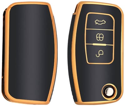 Autosleutel Hoesje geschikt voor Ford - Sleutelcover - TPU Cover Sleutelhoes - Accessoires - goud