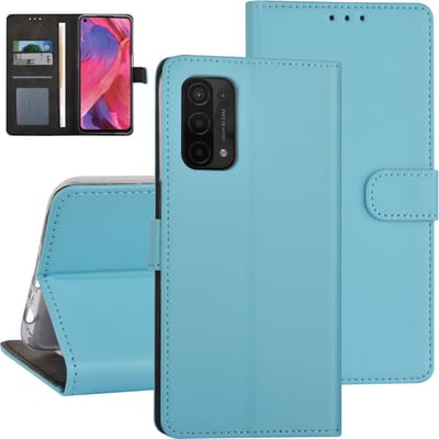 LichtBlauw hoesje voor Oppo A54 5G & Oppo A74 5G - Book Case - Pasjeshouder - Magneetsluiting