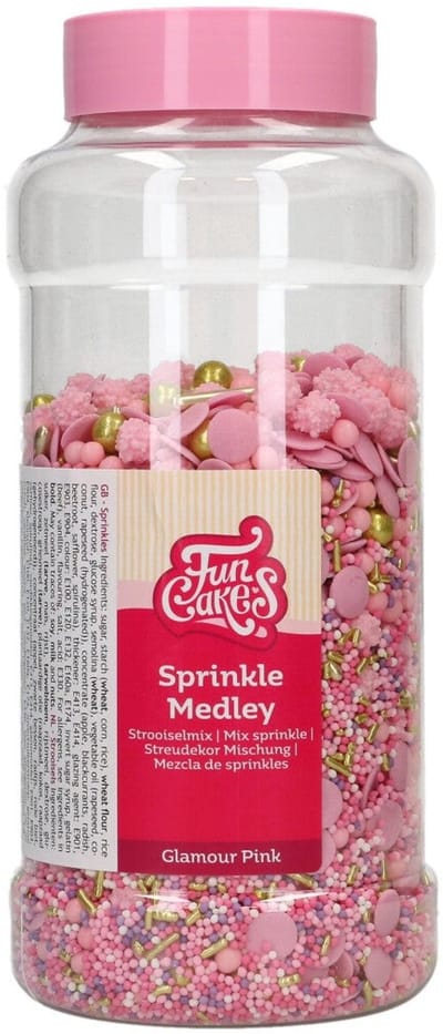 FunCakes Sprinkle Medley - Glamour Pink - 600g - Eetbare Taartdecoratie