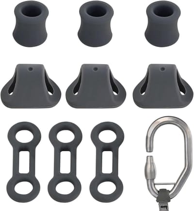 Klimkarabijnhaak Set - Vergrendelingsgereedschap Touwstopper - Veilig Klimmen - Trillingsminimaliserend - 30 gram - Grijs