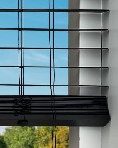 Houten Jaloezie - 50mm - Zwart - 80x130cm - Ladderkoord