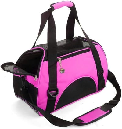 Reisdrager Huisdieren - Draagtas Kat - Comfortabel Reizen - Lichtgewicht & Ademend - 40x30x20 CM - Rozerood