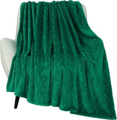 Extra Zachte Fleece Deken - Pluche Plaid met Geometrisch Patroon - Tweepersoons (152x203 cm) - Smaragdgroen