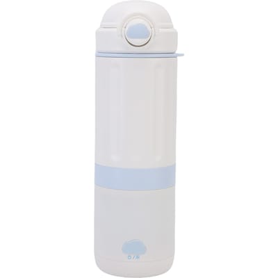 Bouilloire Électrique de Voyage Rechargeable Portable Acier Inoxydable 316 Tasse Chauffante pour Voiture 500ML Bouteille d'Eau à Ébullition Rapide L white