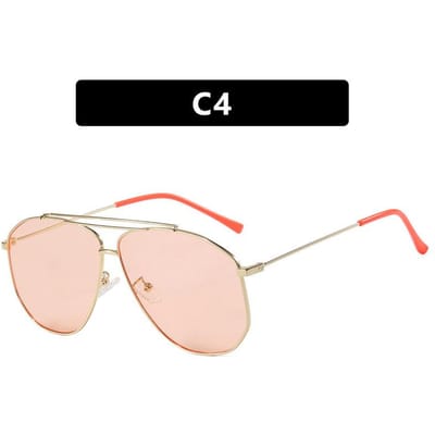 Lunettes de soleil en forme de crapaud Grand Cadre Mode Tendance UV400 Lunettes de soleil en Métal pour Femmes Hommes