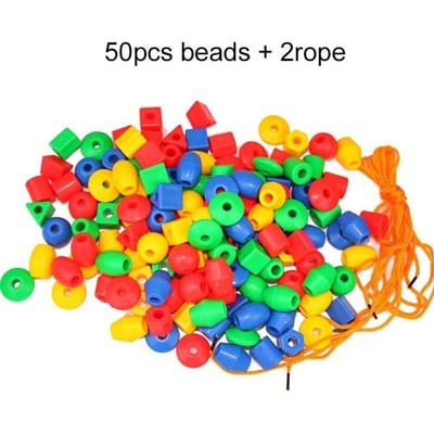 20~200 STuks Kralen Tel Speelgoed DIY Handgemaakt Puzzel Kralen Rijgen Bouwstenen Kinderen Vroege Educatie Geometrische Vorm Speelgoed TMZ