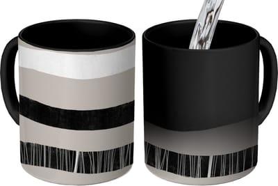 Magische Mok - Foto op Warmte Mokken - Koffiemok - Lijn - Pastel - Minimalisme - Patronen - Magic Mok - Beker - 350 ML - Theemok