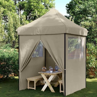 Opvouwbare Partytent - Feesttent Vouwen - Outdoor Evenementen - Scheurbestendig Oxford - 200 x 200 cm - Taupe