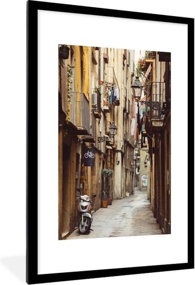 Fotolijst incl. Poster - Steeg - Barcelona - Spanje - 80x120 cm - Posterlijst