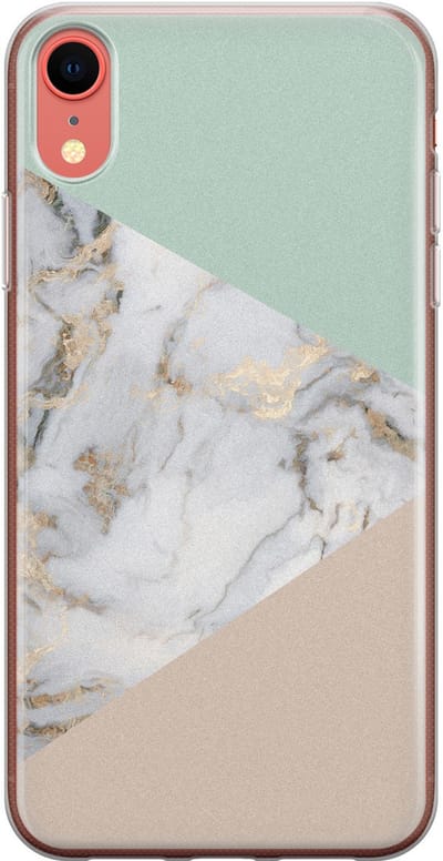 Leuke Telefoonhoesjes - Geschikt voor iPhone XR - Marmer pastel mix - Soft case - TPU - Multi