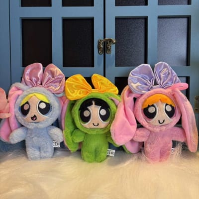 Powerpuff Girls Pluche Cape Pop Kawayii Blossom Bubbles Buttercup Cartoon Rugzak Decoratieve Poppen Speelgoed Kerstcadeaus