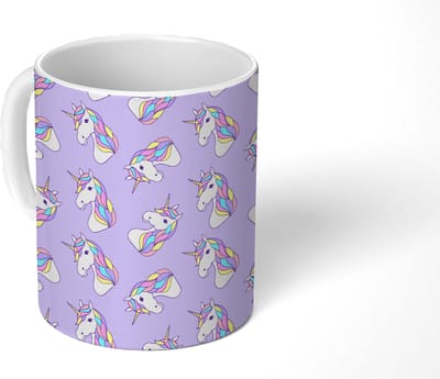 Mok - Koffiemok - Eenhoorn - Pastel - Patronen - Mokken - 350 ML - Beker - Koffiemokken - Theemok