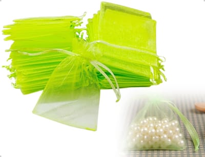 Cosensi- Organza Zakjes 50 Stuks - Groene Zakjes - Juwelen Zakjes - Trouwen/Festival/Feest - Ademend/Mesh Materiaal - Elegant Ontwerp - Sieradenzakjes