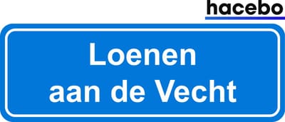 Hacebo - Plaatsnaam Sticker - 29x10 CM - Loenen aan de Vecht sticker - Verkeersborden sticker - grappige cadeaus - Loenen aan de Vecht