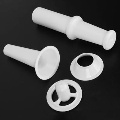 Worst Vulmondstuk Set - Vleesmolen Accessoires - Zelf Worst Maken - Compleet met Duwer - Voor 7# Molen - Wit