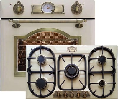Kaiser - Inbouwoven - gaskookplaat - EG 6345 ElfEm - met enkele telescoopgeleider - retro gasfornuis - retro - 67L -incl. KG 9325 ElfEm Gaskookplaat 90cm- 90 cm
