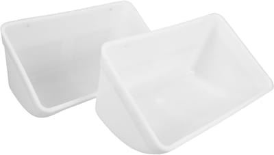 Voerbak Set - Kippenvoerbakken - Dieren Voeren - Grote Capaciteit - 2 Stuks - Wit