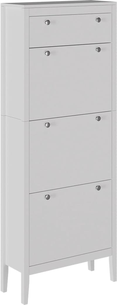 Vicco Aron Schoenenkast – 60 x 153 cm, 3 compartimenten Wit