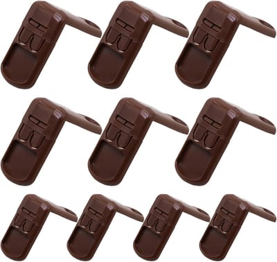 Kinderveilig slot - Babysloten set - Kasten beveiligen - Dubbele knop ontwerp - 10 stuks - Koffie