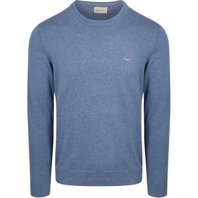 Gant Pullover Melange Blauw - Maat XXL - Heren - Pullovers