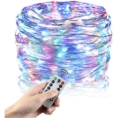 Rosfix Lichtsnoer USB - 50 LED Multicolor, Afstandsbediening - 5 m, 360° Licht, 8 Modi