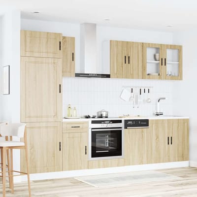 vidaXL - 8-delige - Keukenkastenset - Porto - bewerkt - hout - sonoma - eikenkleur